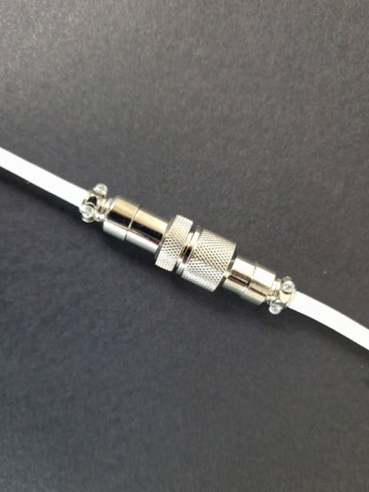 Oxford White Coiled Aviator Cable - USB-C Mechanical Keyboard Wire